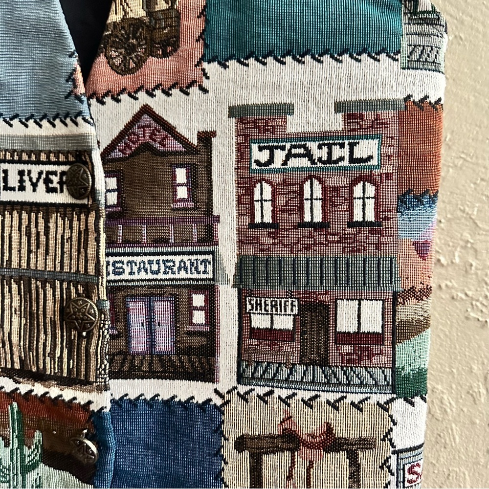 Southwestern Patchwork Vest in Multi-Color - Vintage - Picture 4 of 6